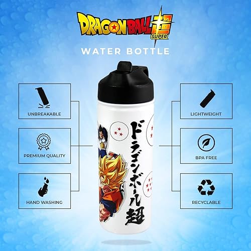 Miniatura 5 de JUST FUNKY Dragon Ball Super Vegeta - Botella de agua de acero inoxidable  Contenedor de bebidas de 21 onzas  Con SS Vegeta con set Move  Con
