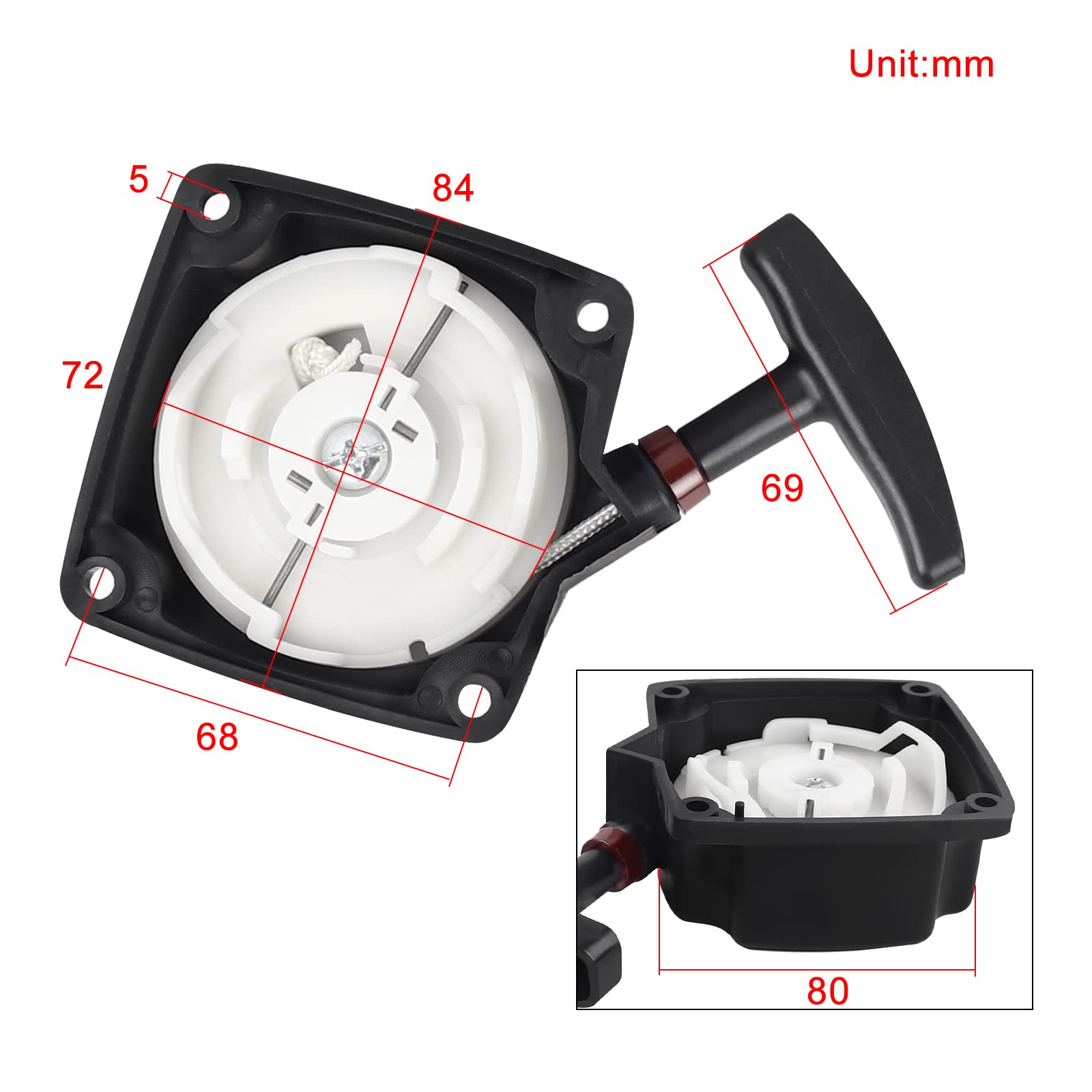GSMOON RECOIL STARTER PULL START For POCKET SUPER BIKE X1 X2 33cc - Foto 6