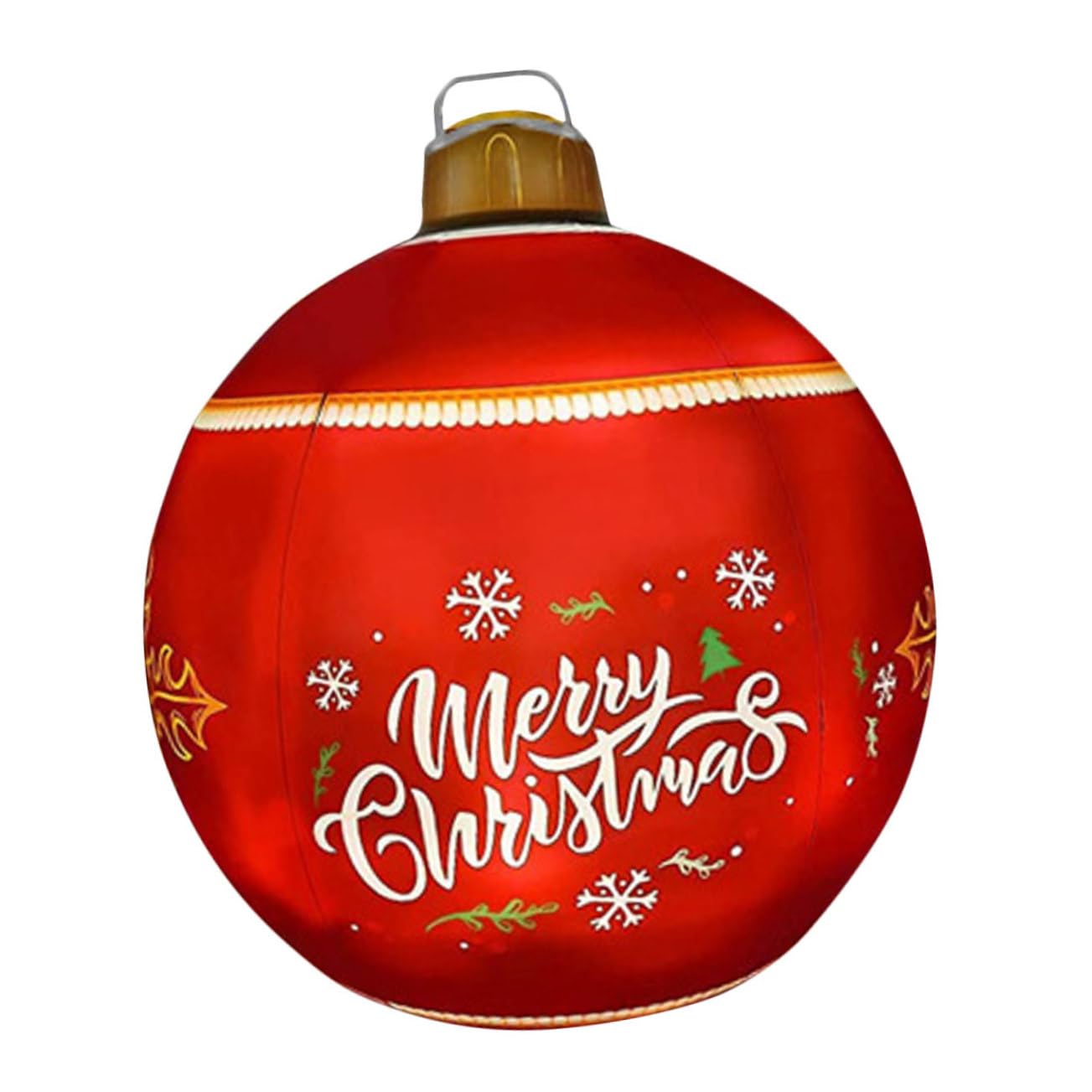 Boule de Noël gonflable géante 4 pièces en plastique rouge pour décoration extérieure