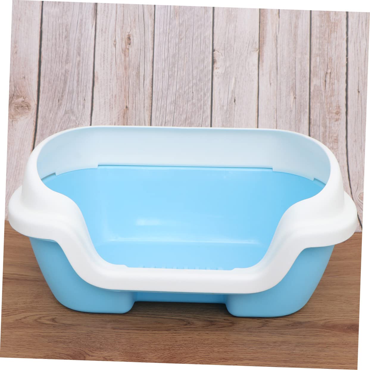 Abaodam Box Semi Enclosed Cat Litter Litter Toilet Durable Plastic Cleaning Basin for Easy Maintenance Blue Color