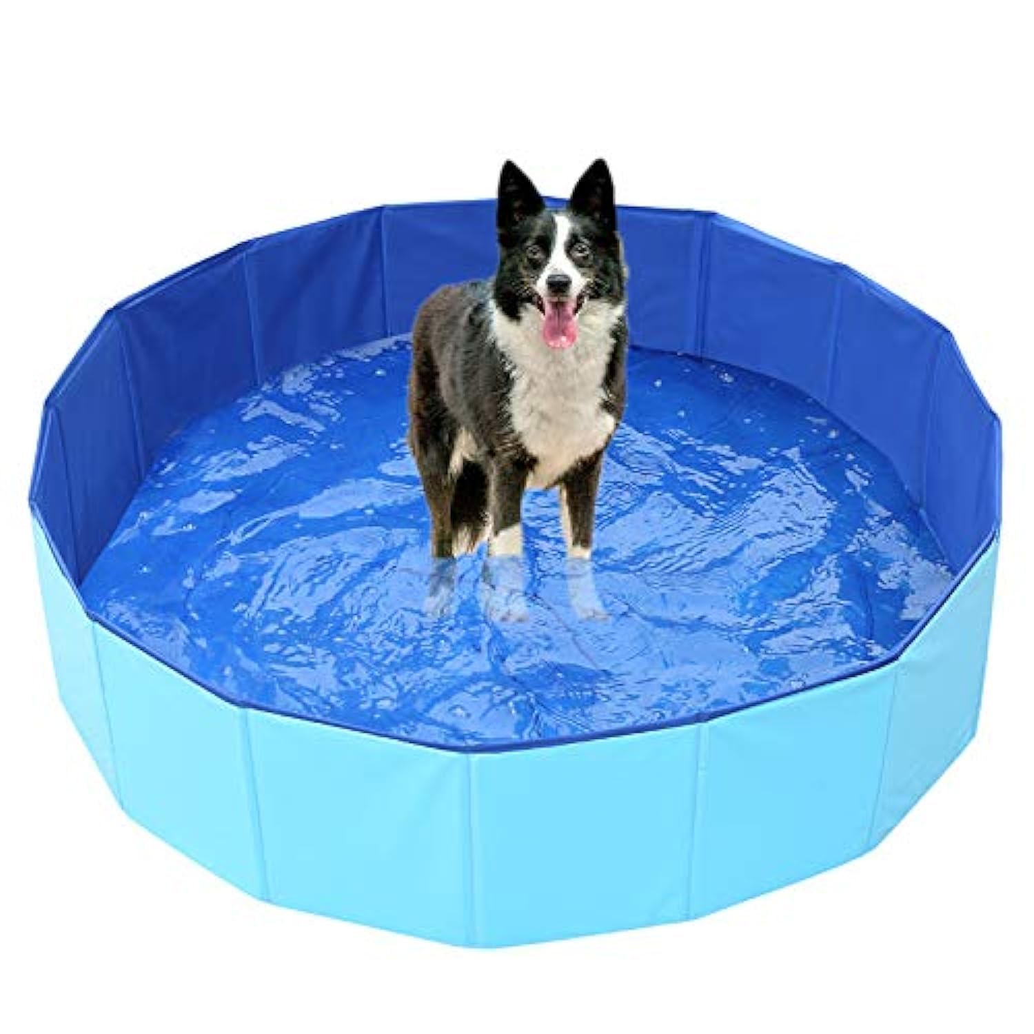 ZYTSHOP Foldable Dog Pool - Portable PVC Pet Bath Swimming Pool, Kiddie Pool, Slip-Resistant Collapsible Bathing Tub, Outdoor Bathing Pool Tub for Large Small Dogs Cats (80 * 30cm，Blue)