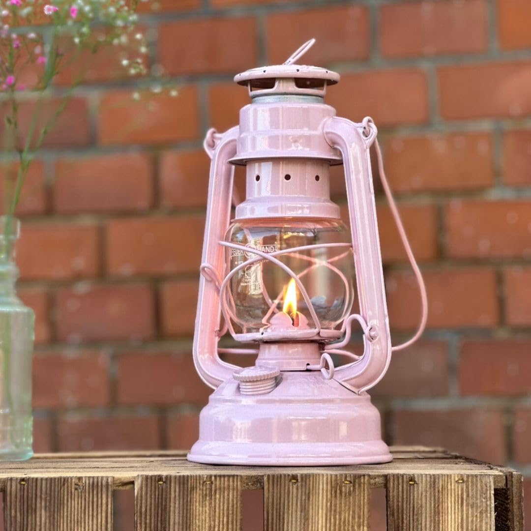 Feuerhand Sturmlaterne Baby Special 276 Rose - Für Garten, Camping & Balkon - traditionelle Petroleumlampe - Mit 20 Stunden Leuchtdauer - Made in Germany