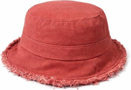 Bipto Unisex Cotton Bucket Hat for Men & Women | Frayed Edge Summer Sun Hat | Adjustable Inner Fit Fisherman Cap | Lightwe...