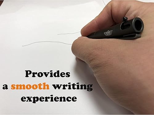 Miniatura 4 de Uzi Paquete combinado de bolígrafo táctico y perno de acción, paquete combinado negro y metal de pistola recargable, ultra duradero, ligero,