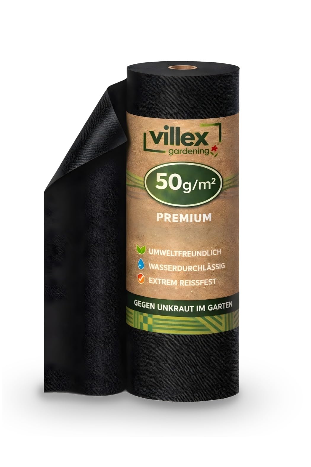ViLLeX- Unkrautvlies 50g/m2 wasserdurchlässig - 50x1m | Jahrelanger Unkrautschutz | reißfestes, UV & witterungsbeständiges Gartenvlies - Vlies Garten Unkrautfolie - Unterbodengewebe Unkrautflies