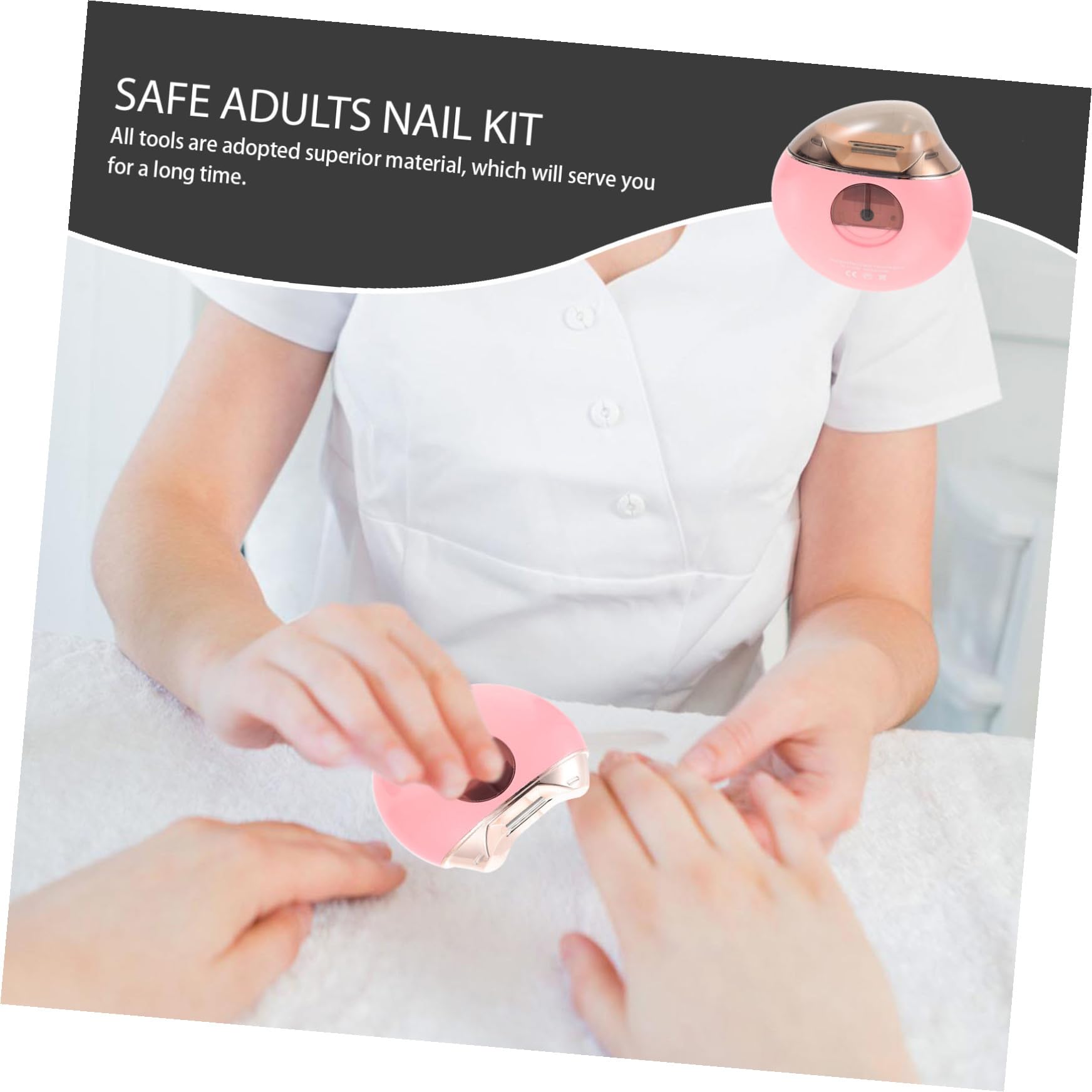1 Set Cortaúñas Eléctrico para Niños con Cabezales de Recambio, Kit de Uñas Portátil para Bebés y Adultos con Función Antiparpadeo