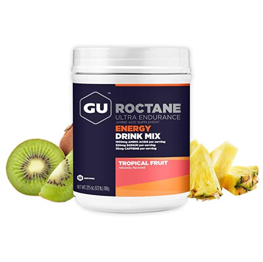 GU EnergyRoctane Ultra Endurance Energy Drink Mix, Tropical Fruit, 1.72-Pound Canister