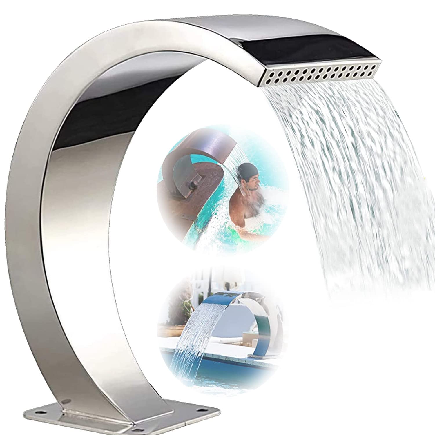 Caratteristica a Cascata in Acciaio Inox per Decorazione da Giardino, Parco Acquatico, Laghetto, Sorgenti Calde e Piscina Spa
