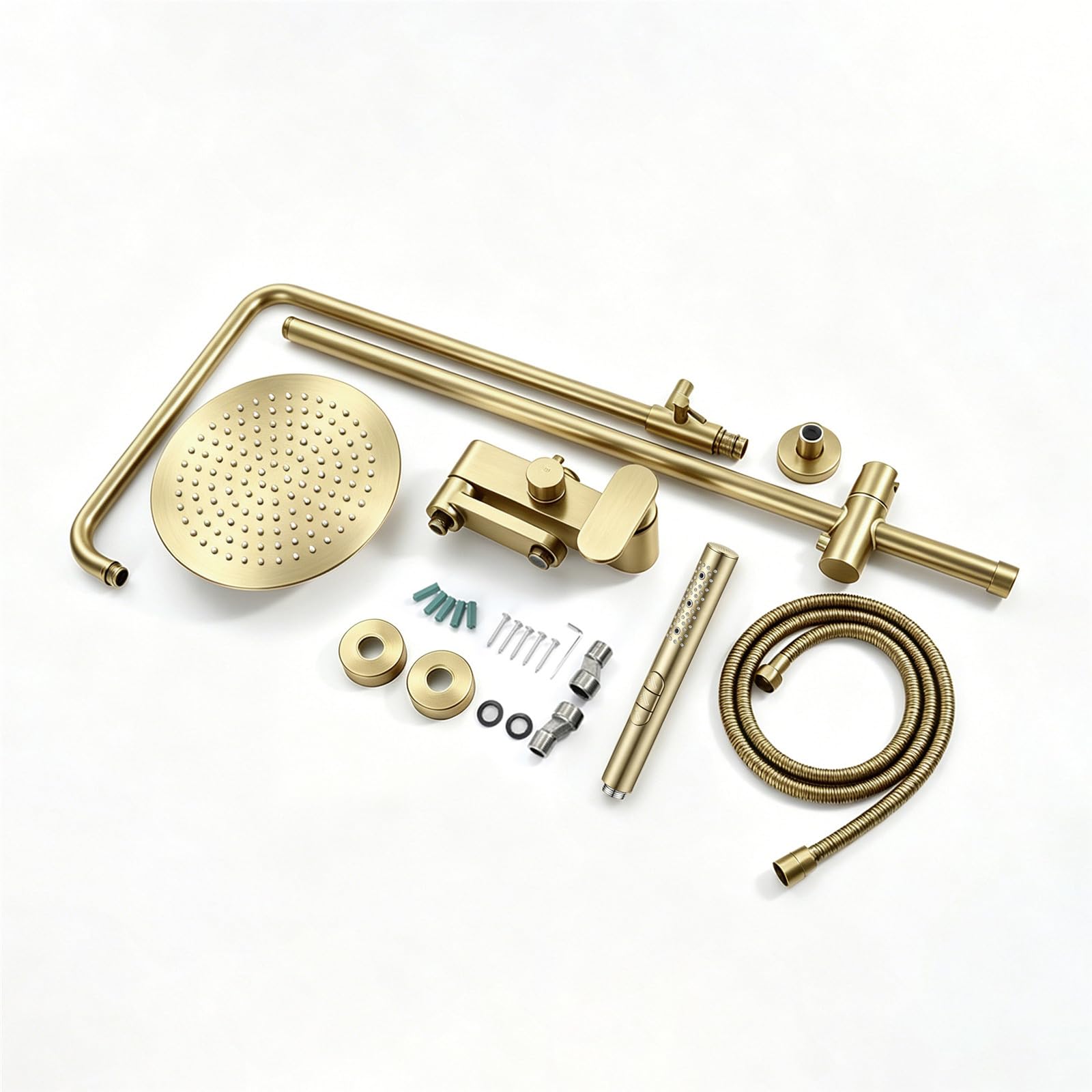 Sistema doccia a pioggia con rubinetto doccia regolabile 25 cm in acciaio inox Rainhead 3 Spray M Doccia palmare Miscelatore per vasca da bagno pieghevole Rubinetto per vasca da bagno