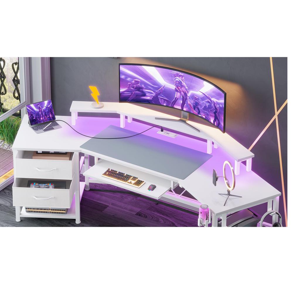Xergonomic Game bureau - Gaming desk - Game tafel – Hoekbureau – Compu