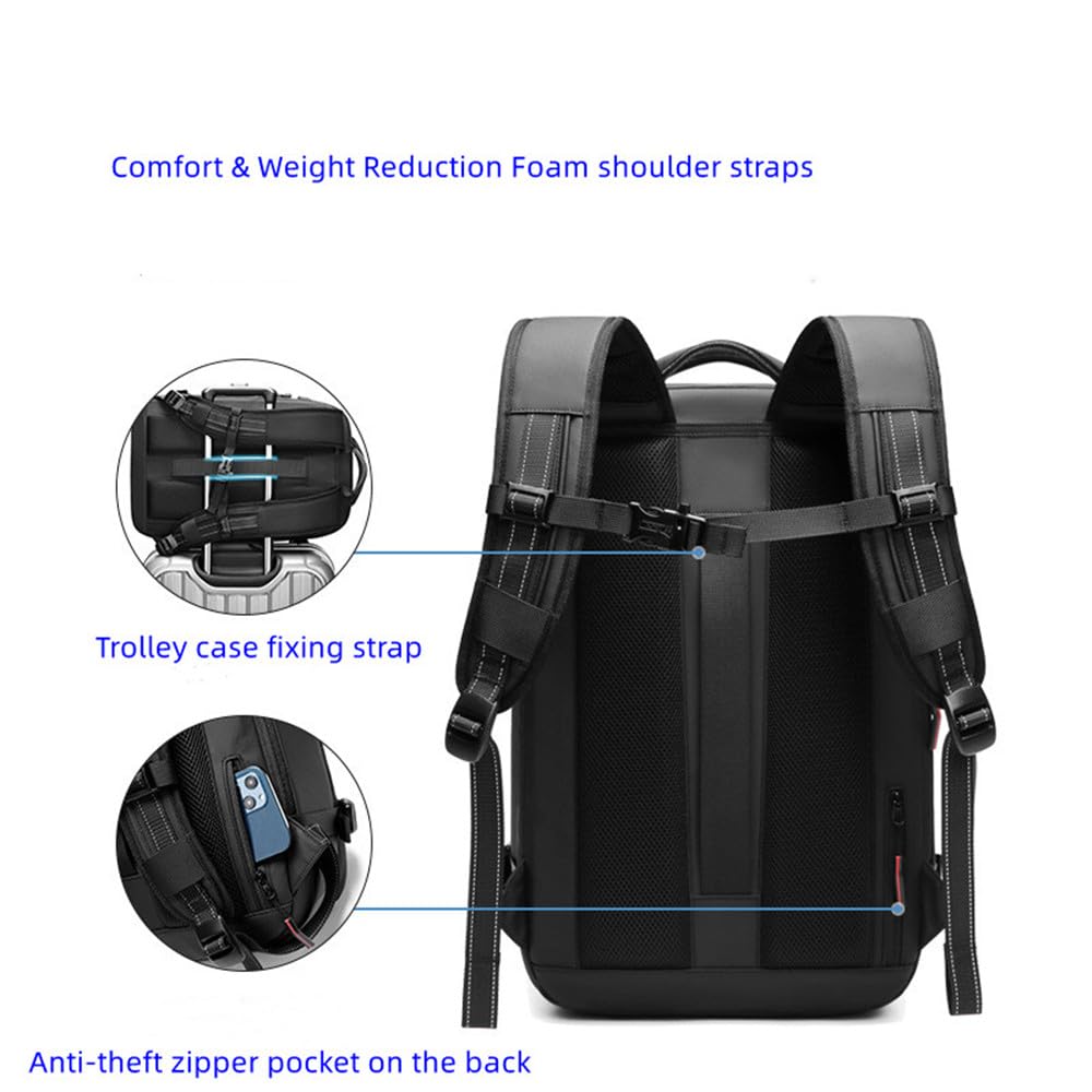 Vacpack - Sac à dos de compression extensible de grande capacité - 60 l - Multifonction - Pour homme - Étanche - Antivol