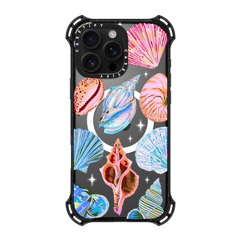 CASETiFY Bounce IPhone 16 Pro Max Case [Shockproof / 21.3ft. 6X Military Grade Drop Protection/Compatible With Magsafe] - Cheetah Paradise Pink - Clear Black - View #4