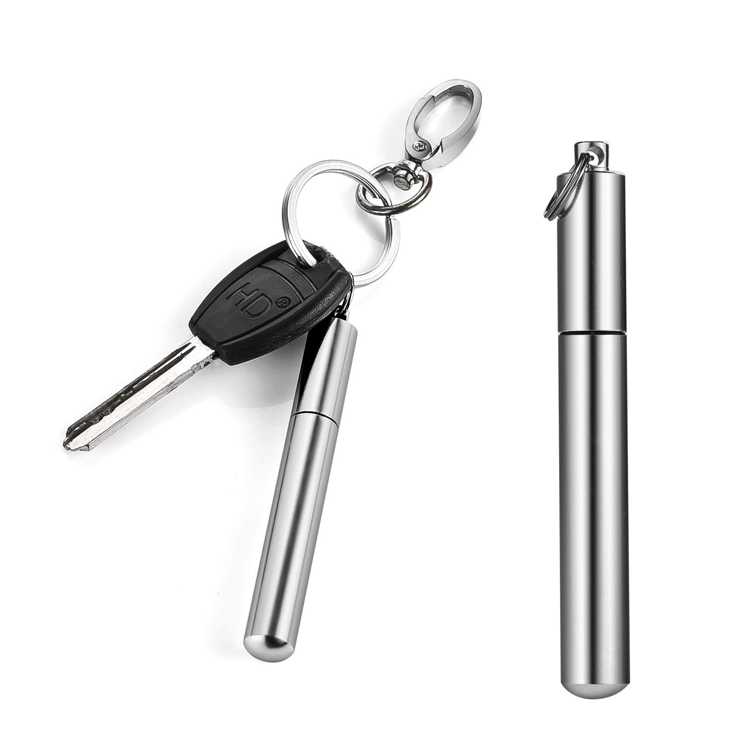 7 Pack Aluminium Pillenhouders Met 7 Stuks Draad Sleutelhanger Draagbare Pill Case Waterdichte Mini Opslag Drug Container Met Sleutelhangers Voor Dagelijks Gebruik En Outdoor Camping Reizen Multicolor