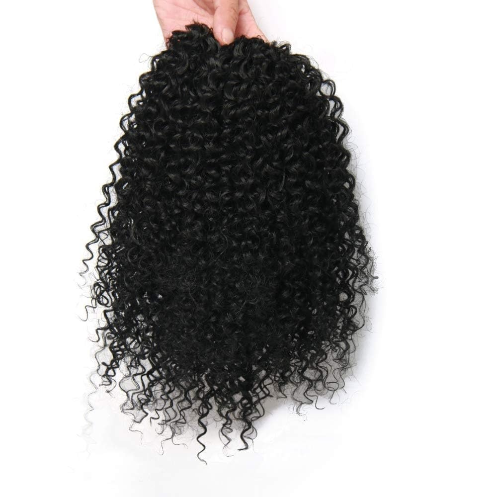 Postiche queue de cheval synthétique de 25 cm, postiche afro crépue et bouclée noire naturelle, for femmes noires