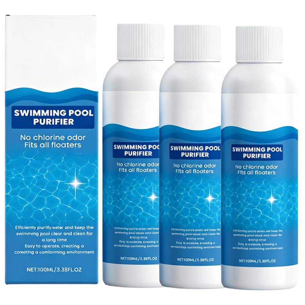 Swimming Pool Purifying Liquid–Crystal Clear Water, 2026 New Pool Clarifier for Swimming Pool, Keeps Water Crystal Clear & Removes Cloudiness for Inground Pools & Above Ground Pools (3PC)