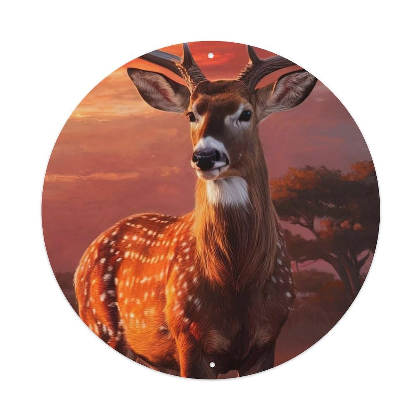 Animal Artwork Deer on The Prairie Metal Tin Sign