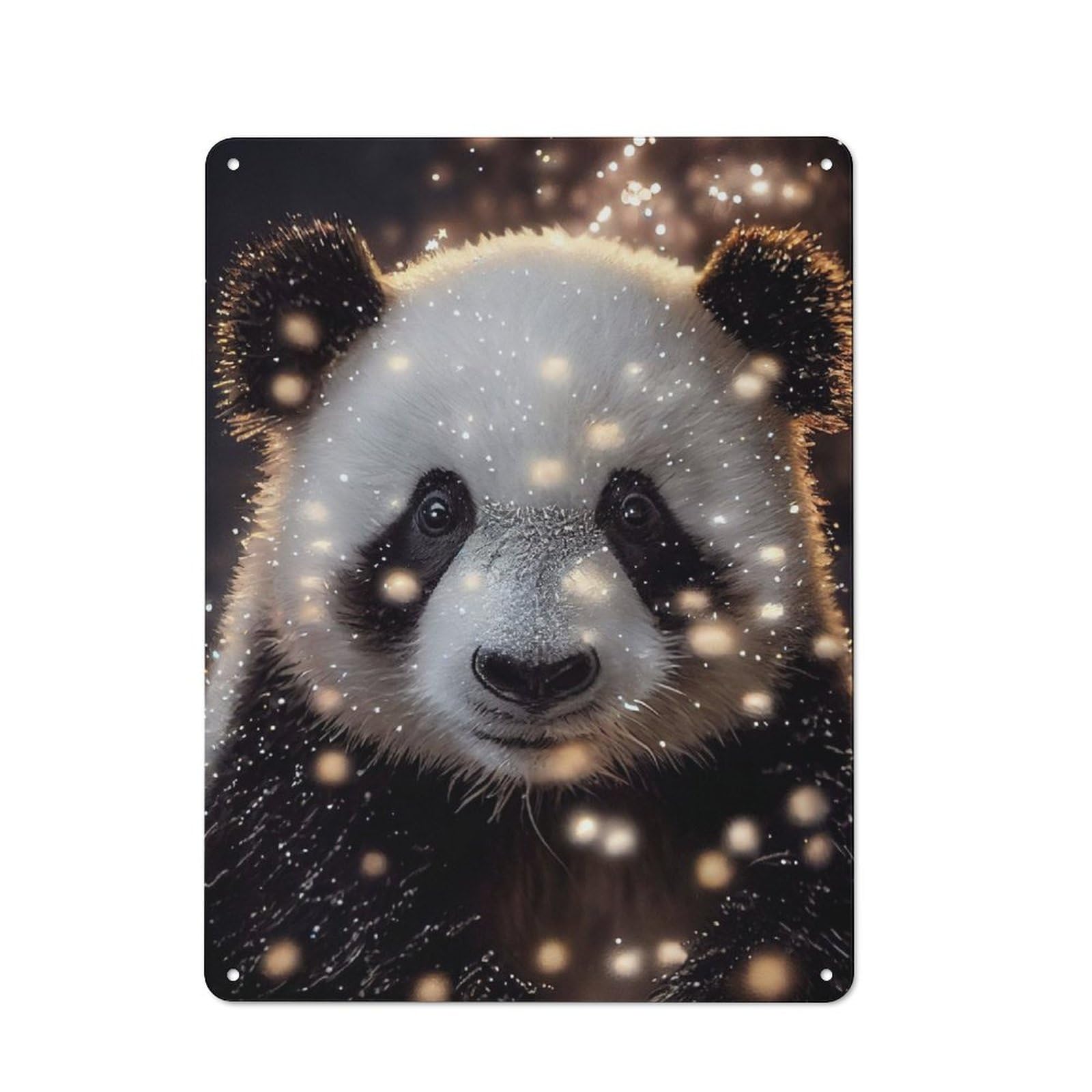 Junmoney Panda Cute Vintage-Inspired Tin Sign 40X30cm For Café Or Restaurant, For Cooler-Month Interiors With Vintage Character