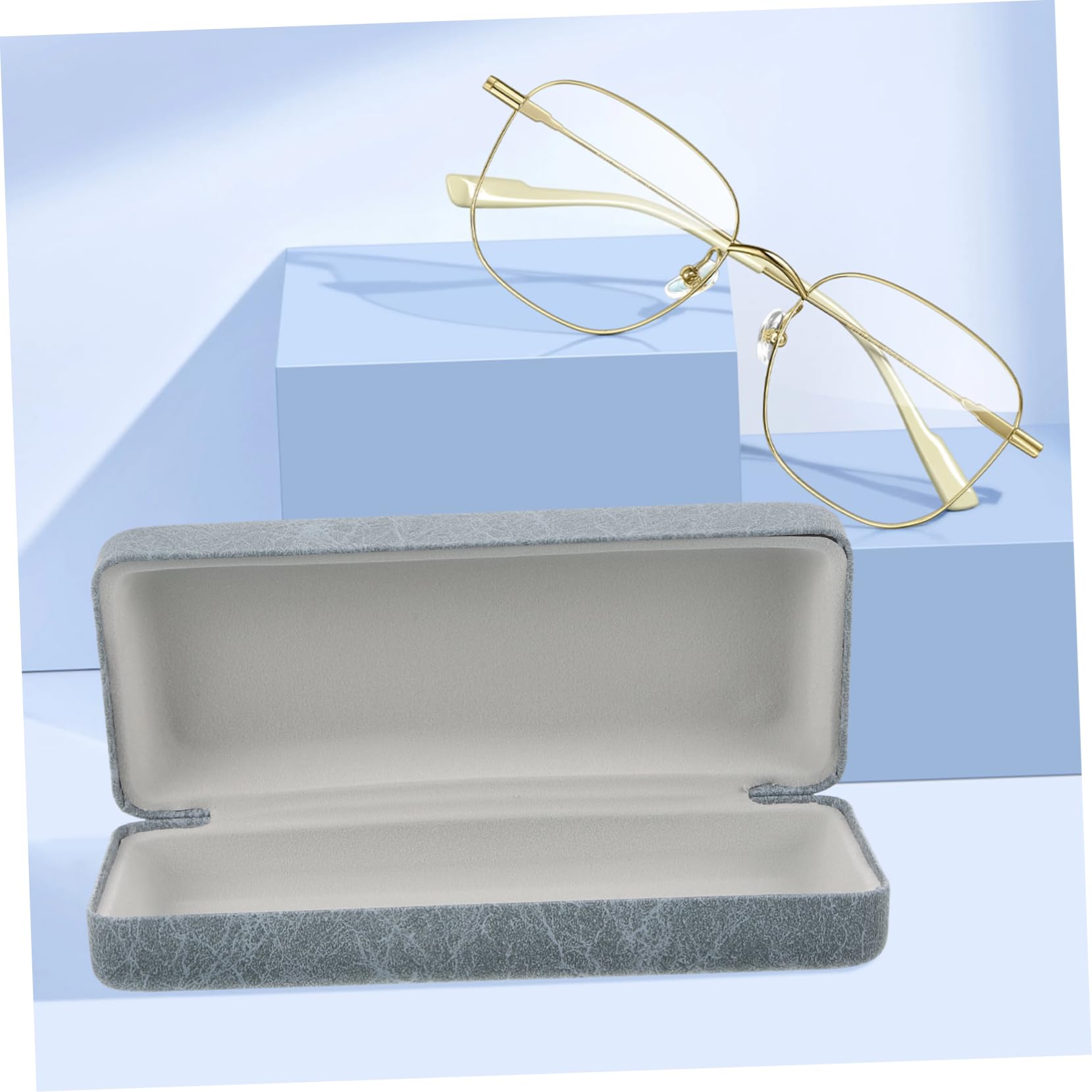 NOLITOY Portable Glasses Storage Case Durable Retro Style Organizer for Sunglasses and Glasses Easy to Clean for Travel and Home Use Wrinkled Leather Design