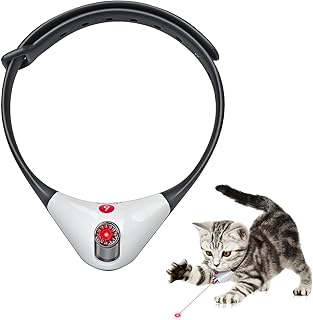 wanwojow Automatic Cat Laser Toy Collar, Cat Laser Pointer for Cats, Kitten Toys for Indoor Cats Self Play, Interactive Moving Electric Fun Battery Operated Electronic Cat Toys for Kittens