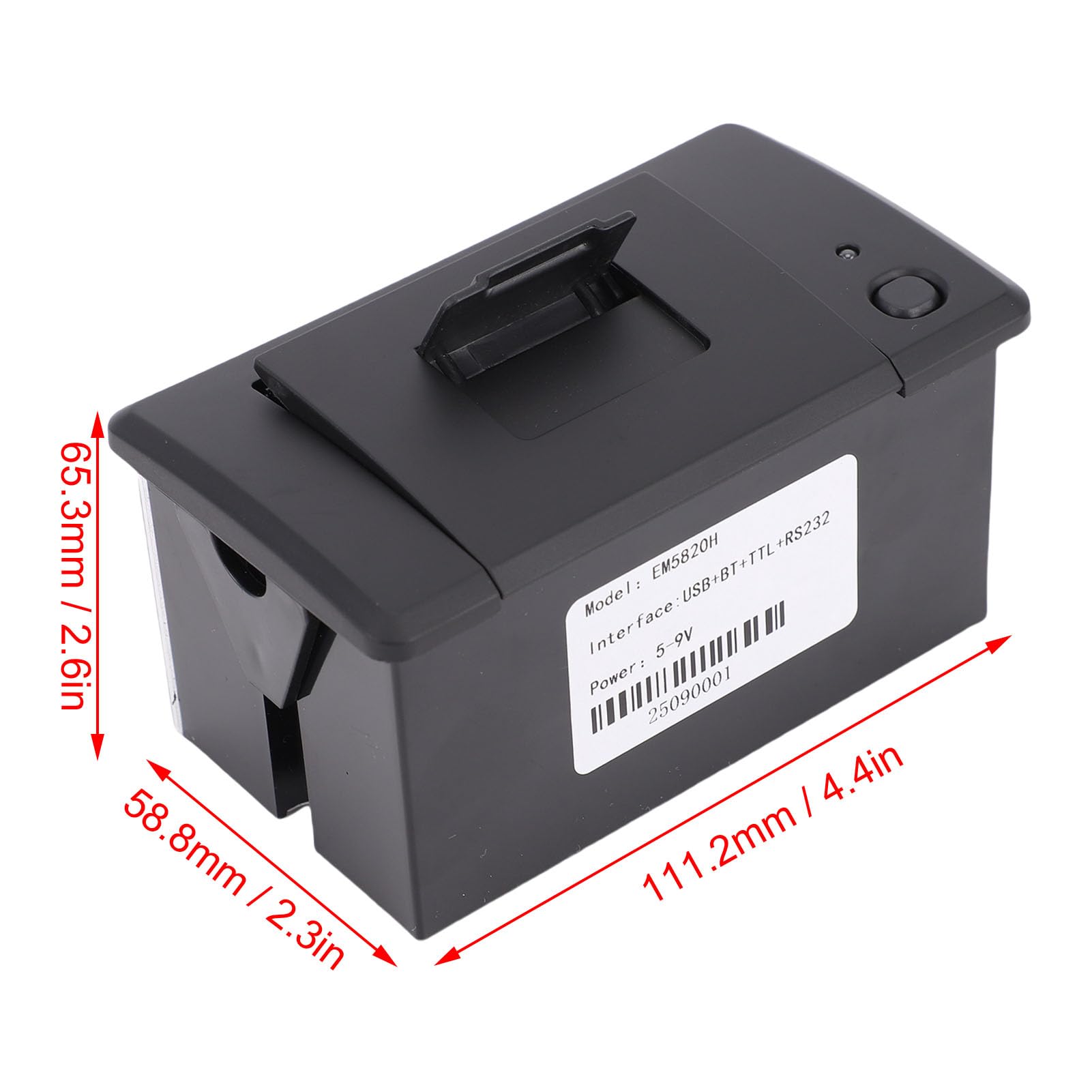 Termiczna drukarka pokwitowań SustVita 90 mm/s 58 mm z zestawem poleceń ESC/POS, wbudowanym modułem drukarki termicznej do urządzeń przemysłowych i zastosowań kioskowych