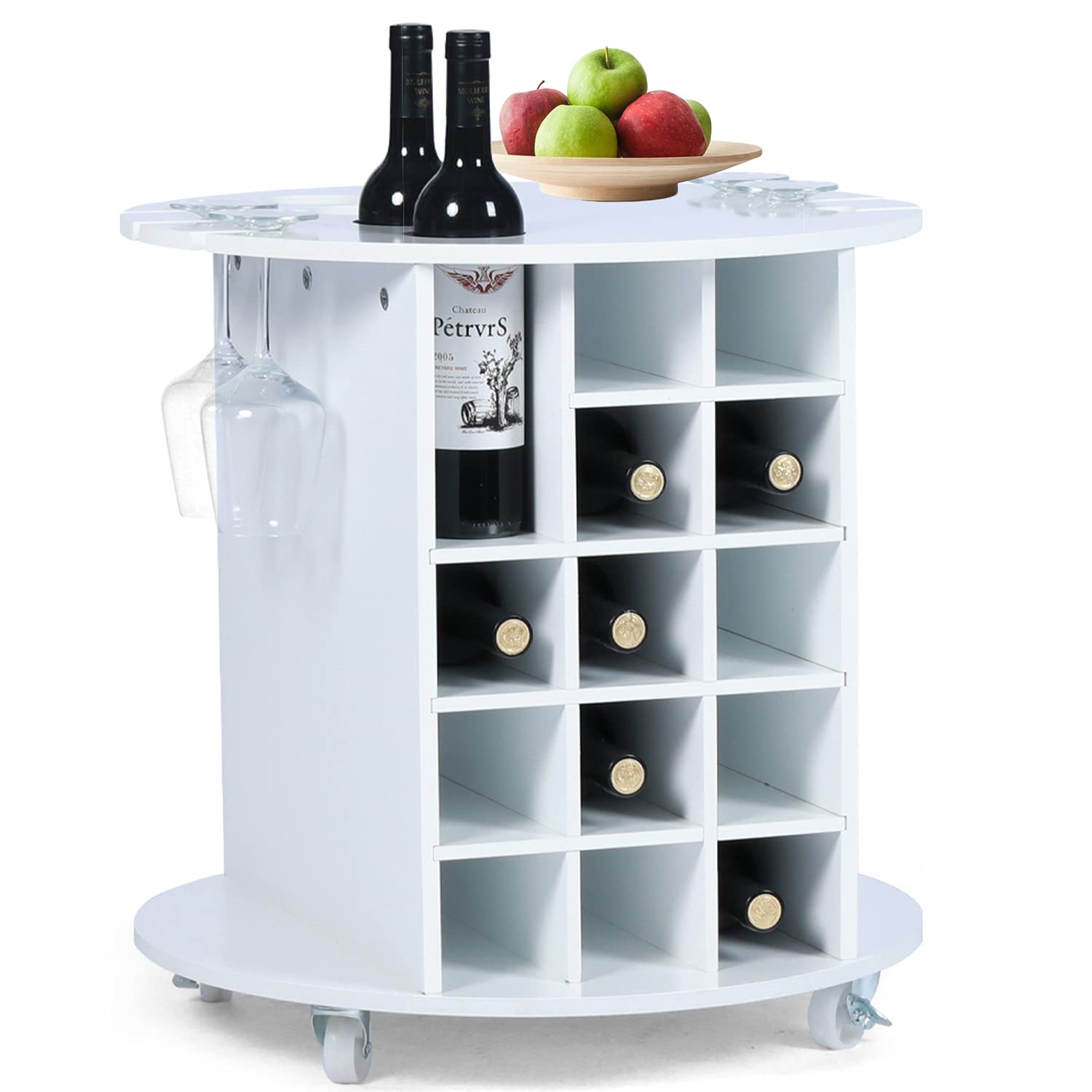 Amazon.com: Small Wine Rack Freestanding Floor,Wine Bar Cabinet for Liquor  with Wheels, Mobile Wine Cabinet, Floor Liquor Cabinet for Living Room, Home  Bar. White : Home & Kitchen