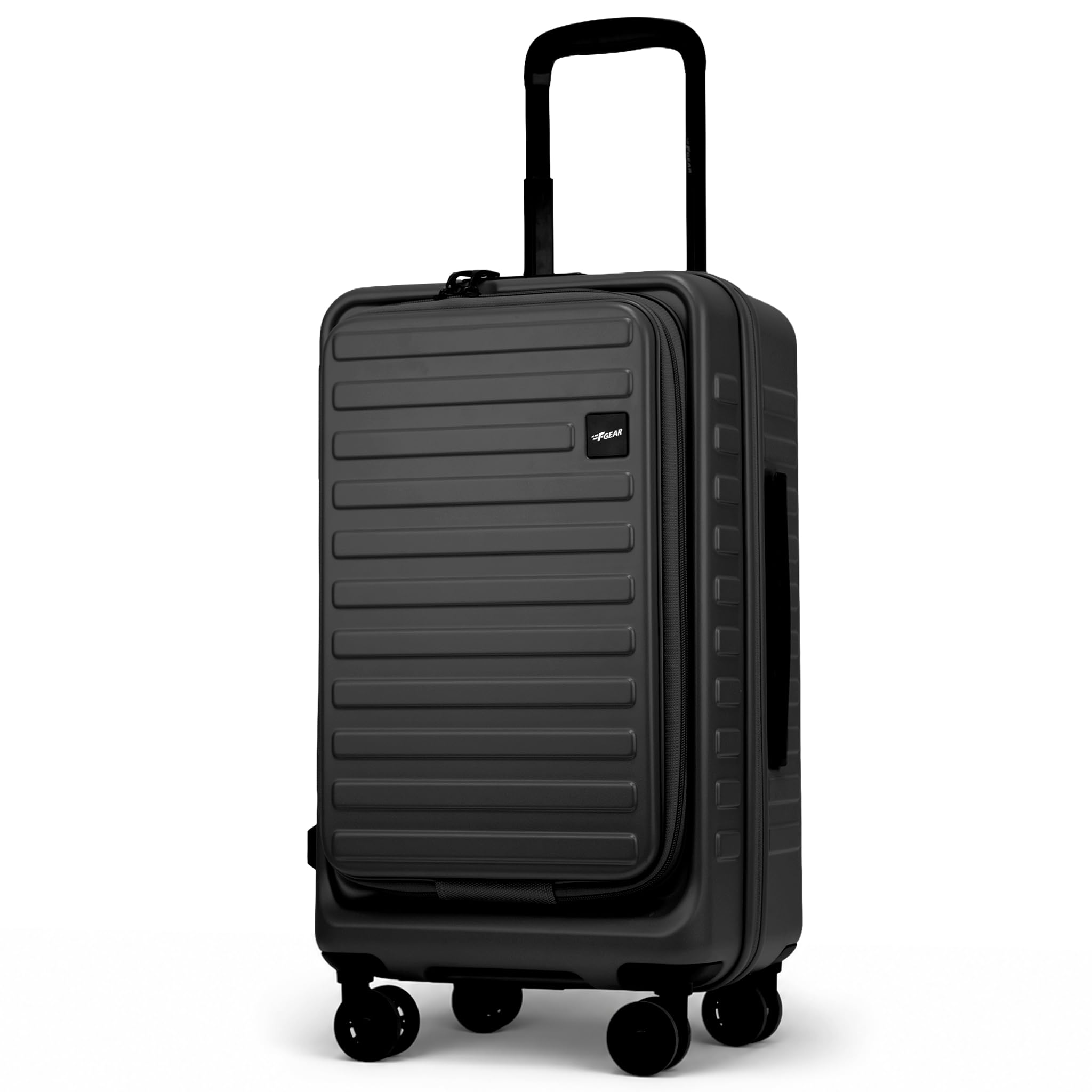 Windsor Front-Opening Small Trunk-Style Hard Luggage |Hinomoto Wheels, German Makrolon Polycarbonate, Cabin Suitcase for Travel| Laptop sleeve, Expandable & Anti-Theft Zipper (Steel Grey, 56cm) discount deal