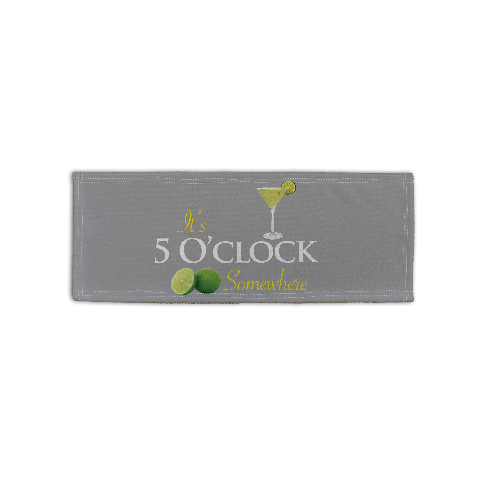 BRITISH MADE GIFTS It's 5 O'Clock Somewhere Grey Design Microfibre Bar Towel Man Cave Pub Beer Mat