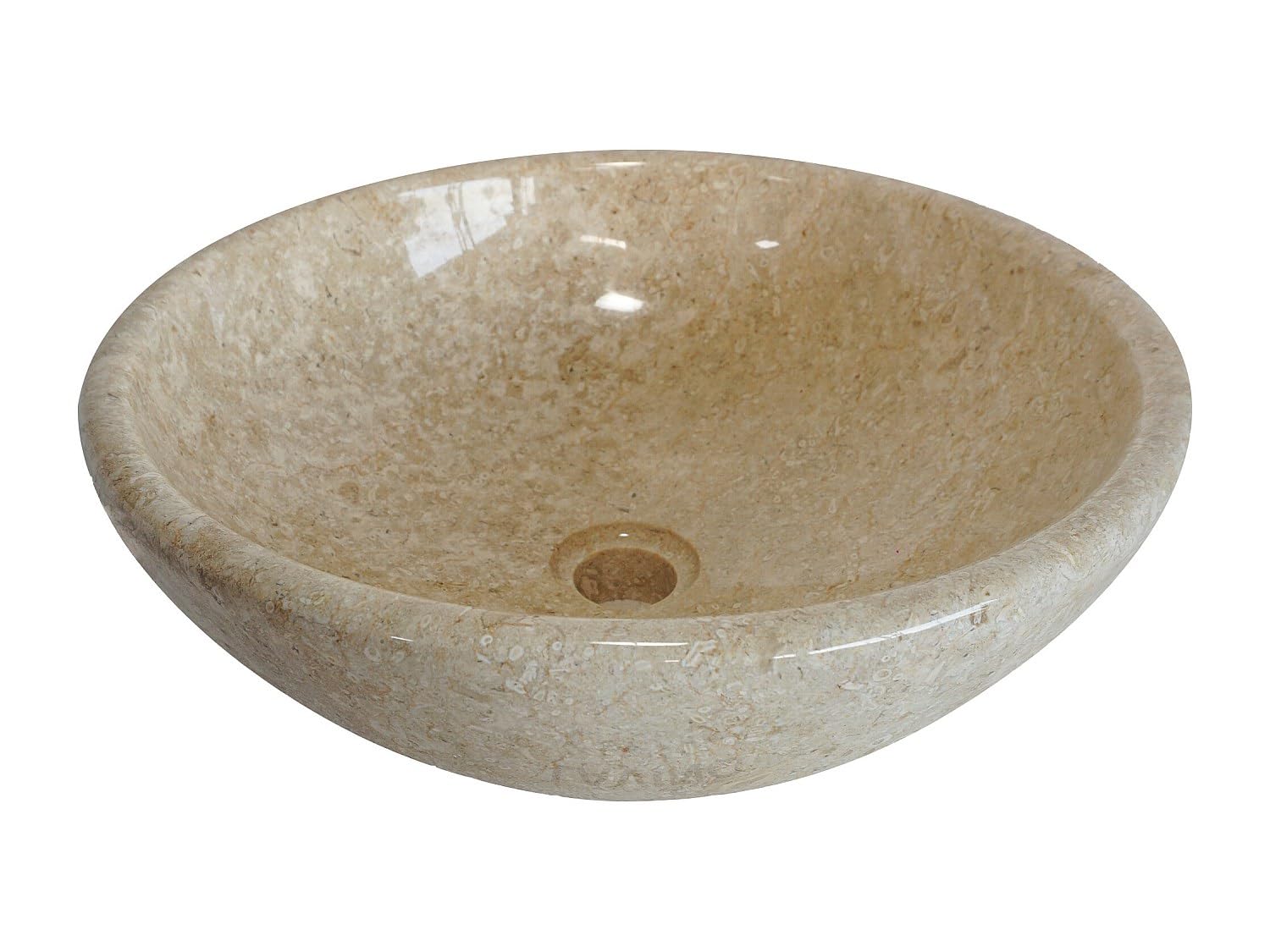 Vente-unique - Lavabo sobre encimera Lavino - L 40cm x A 40cm x H 15cm - mármol - crema