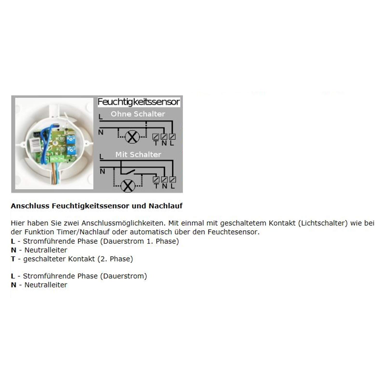 VONLIS Badkamerventilator, ventilator, badkamer, toilet, ontluchting, afvoerlucht, 100 mm, wit, vochtsensor, gebogen