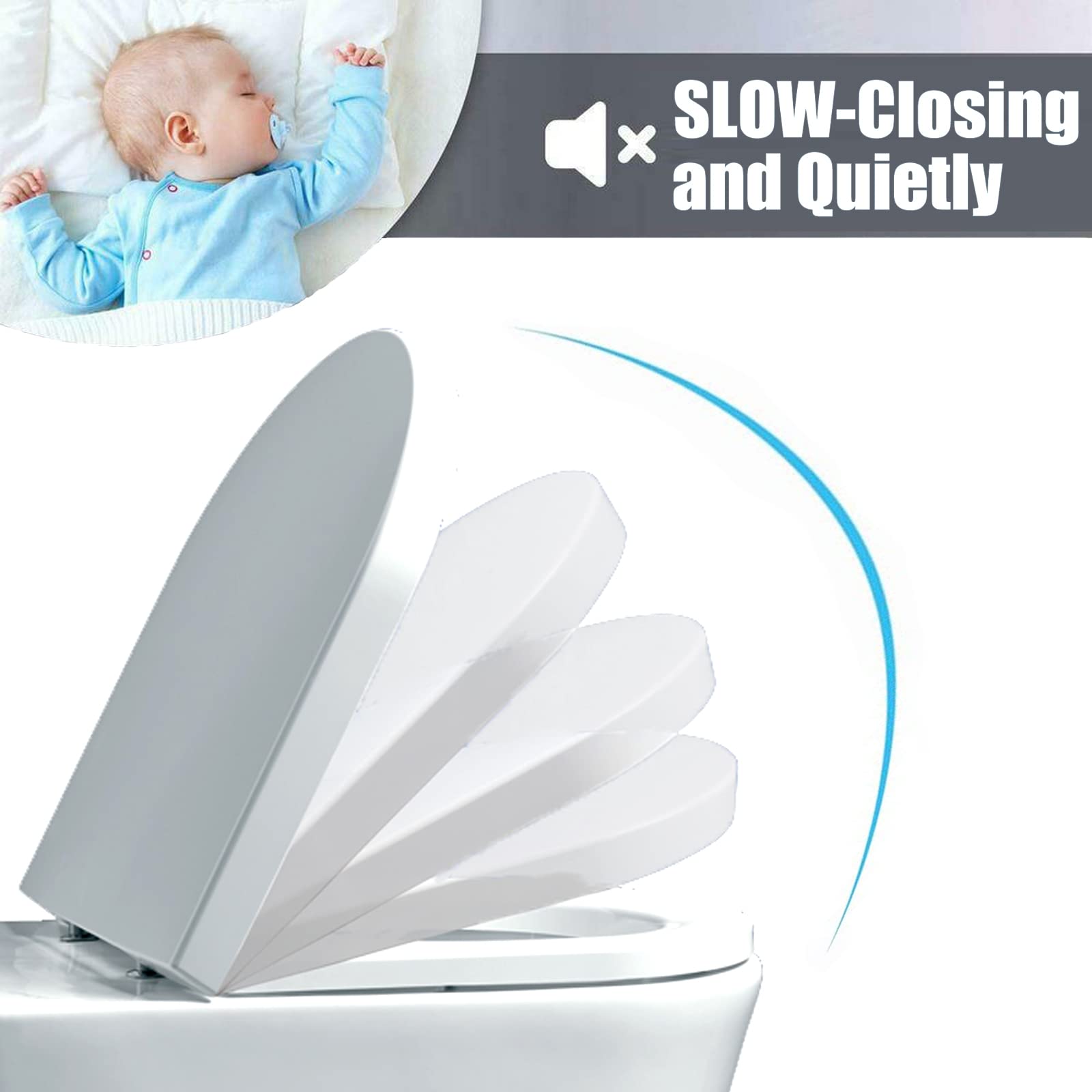 Sedile WC a forma di D con sedile per bambini integrato per imparare a usare il vasino, sedile per bambini con chiusura ammortizzata, sgancio rapido, rimovibile, igienico, compatibile con il Regno