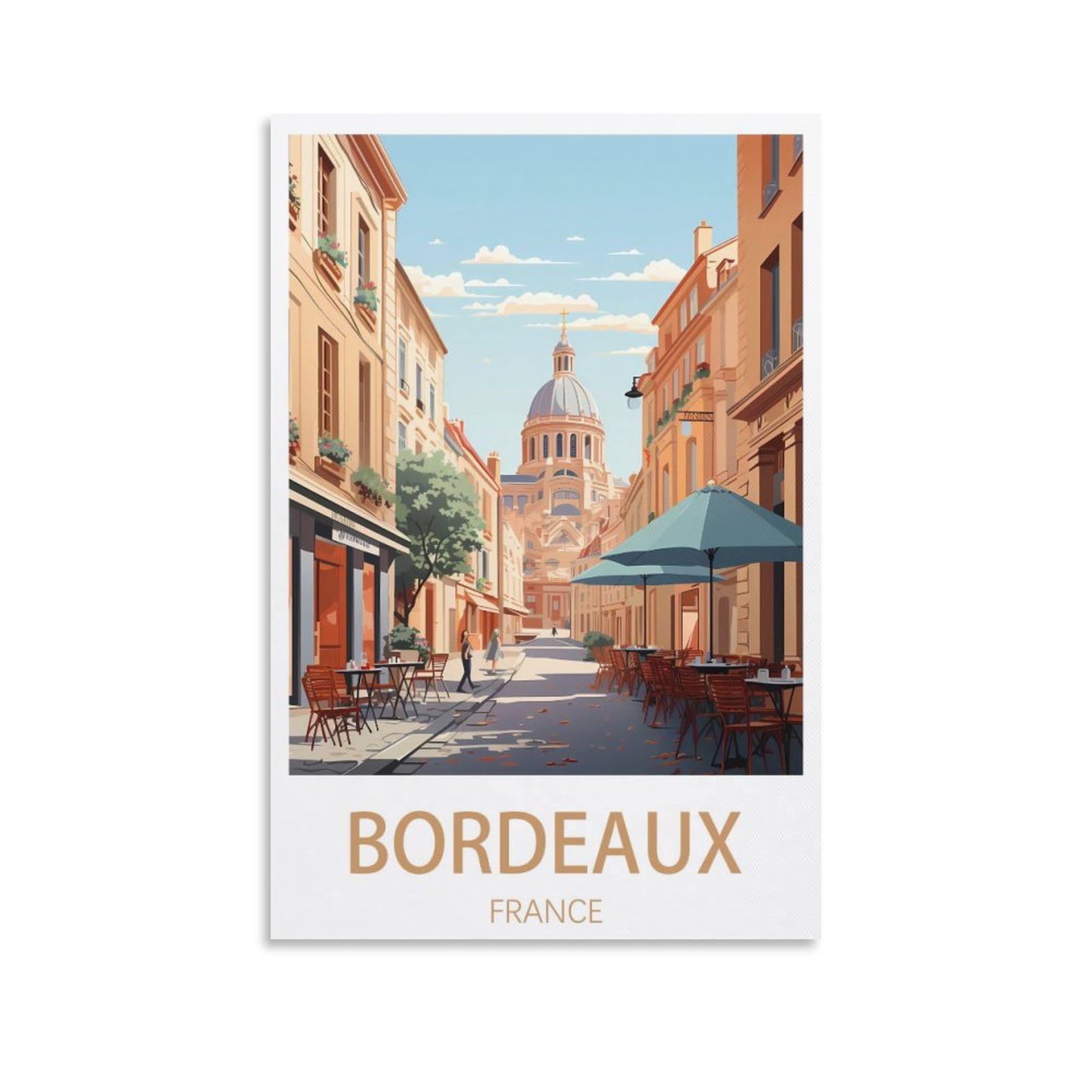 Bordeaux France Vintage Travel Poster Landscape 08x12inch(20x30cm) Wall Art Picture Print Canvas Art Poster Modern Family Bedroom Decor Posters