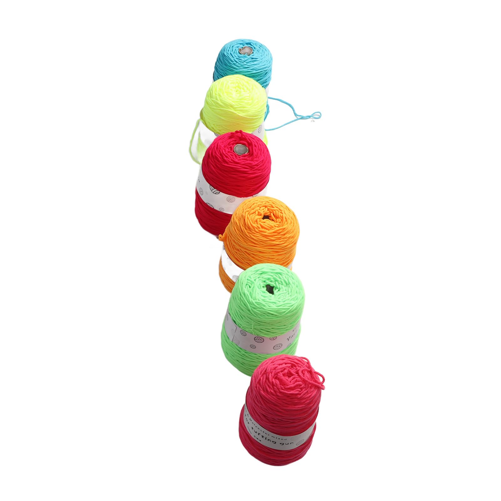 Generic Filato Tufting Luminoso 6 Rotoli 437 Iarde Ciascuno Filato Per Maglieria Per Tappeti Resistente Al Restringimento Di Colore Fluorescente Per Uso Domestico Fai Da Te
