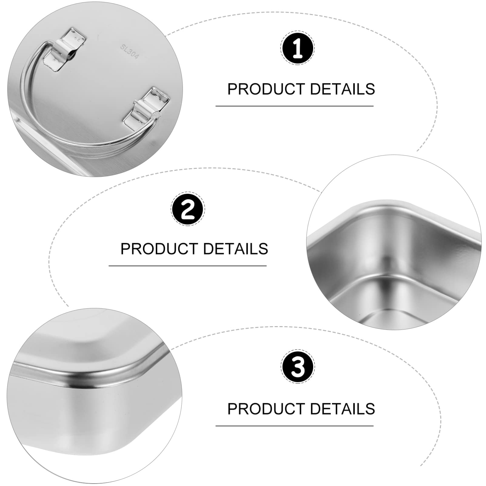 iplusmile Bandeja De Acero Inoxidable con Tapa Organizador De Instrumentos Médicos Dentales Y Laboratorio 9.64X6.49X1.96In Reutilizable para Esterilización Y Almacenamiento Seguro