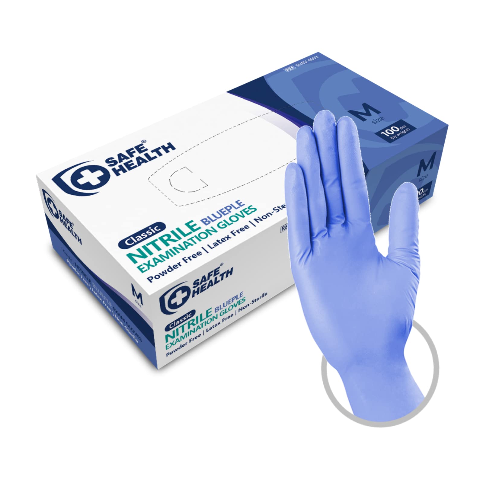 Safe Health Nitrilhandschuhe Größe M Blueple,100 stück, Violett Blau Nitril Pulverfrei Latexfrei, Lebensmittel Handschuhe Einweghandschuhe Einmalhandschuhe bei Günstiger Preis