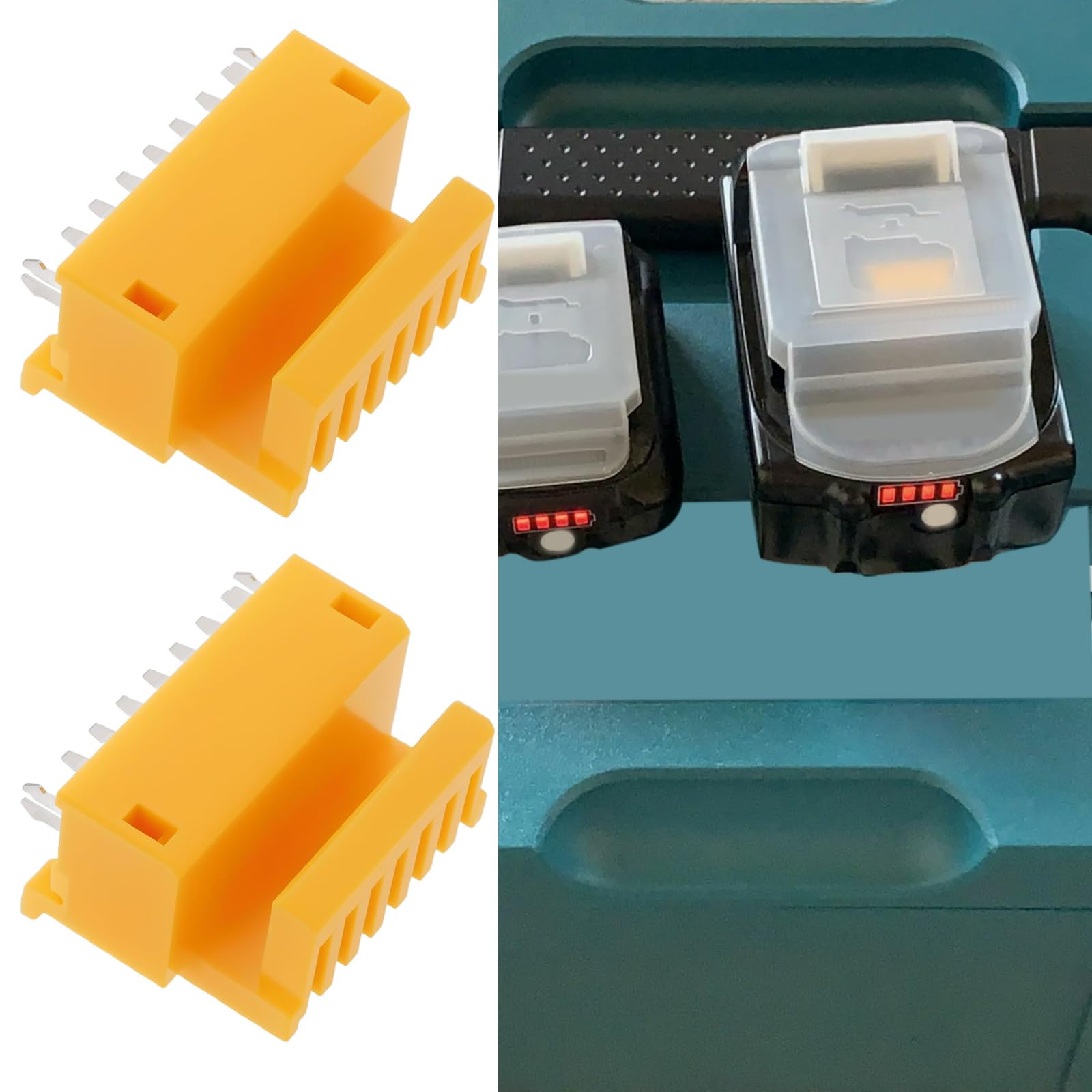 eMagTech 5pcs Yellow Connector Terminal PCB Charging Protection Board Connector Terminal Wiring Connecting Terminals Compatible with Makita 18V BL1850 BL1830 - Image 3