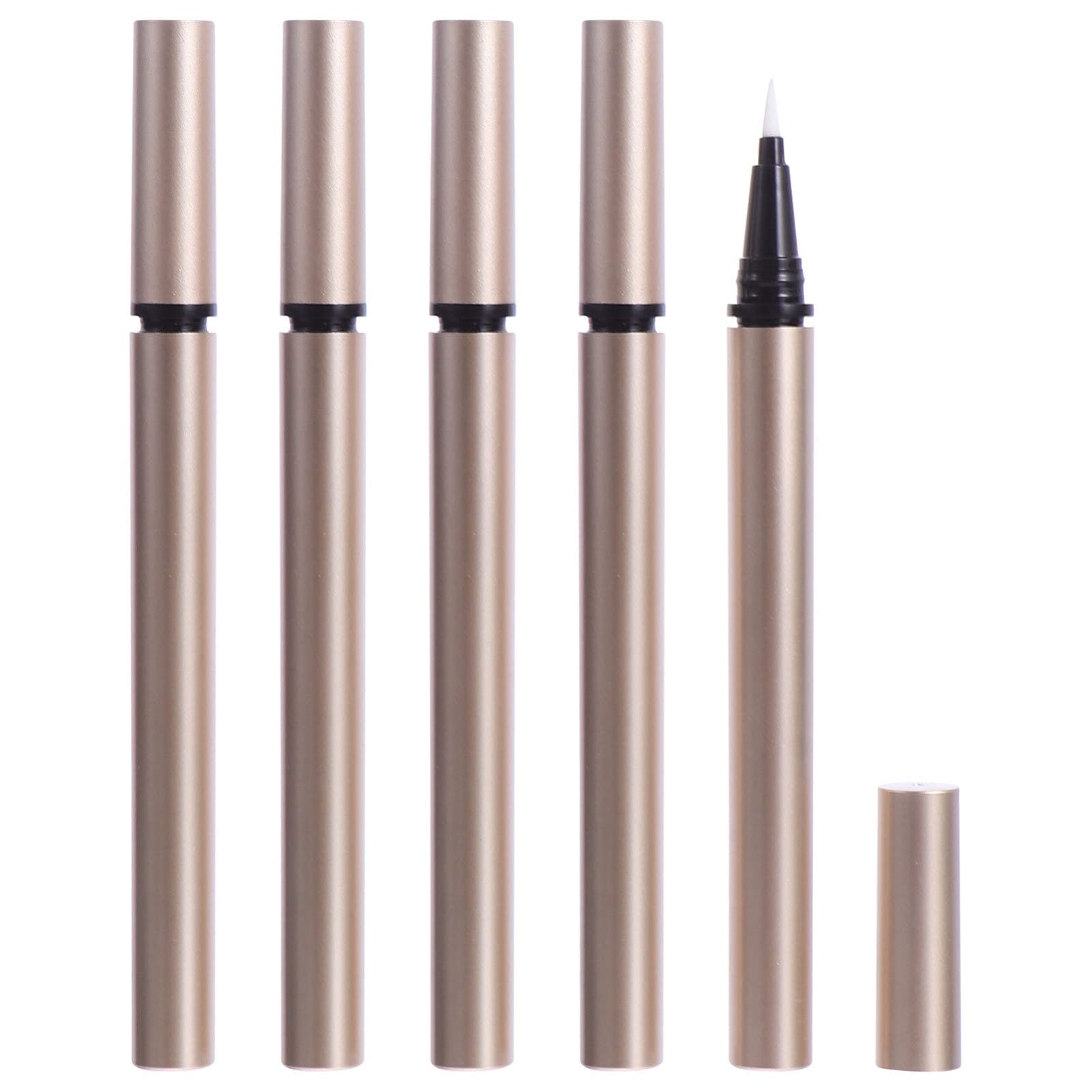 de Tubo de Delineador de Ojos Recargable de Plástico 5 Unidades para Almacenar Delineador Líquido de 1ml Dorado Adecuado para Vendedores de Cosméticos