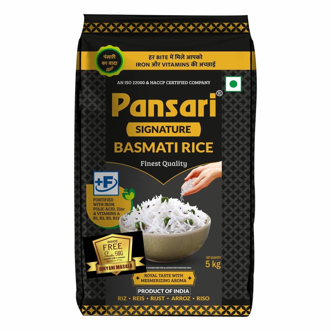 Buy Pansari Signature Basmati rice 5Kg, Great Taste and Mesmerizing Aroma Extra Long Grain