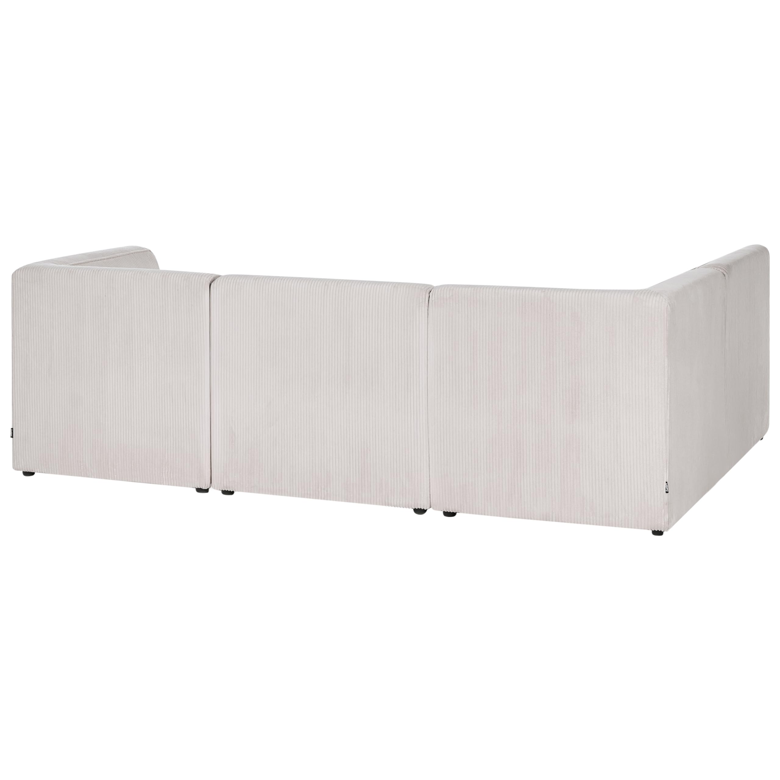 Sofa narożnik prawostronny modułowa 4-osobowa kanapa sztruksowa beżowy Lemvig