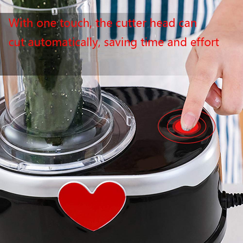 Li-HIM Cortadora de Ensalada eléctrica/Cortador de rallador de Verduras con Control de un Toque y 4 Cuchillas, para Frutas Vegetales (220V 150W)
