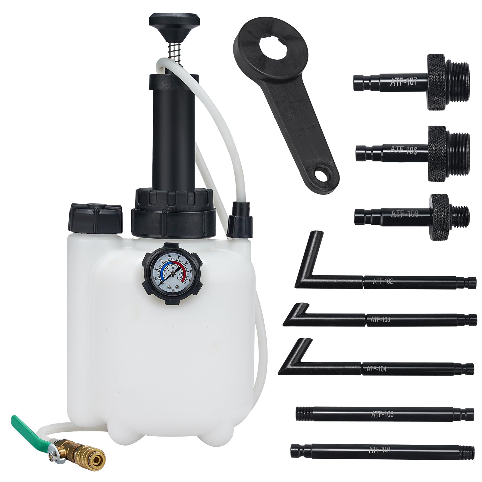 Bicos 3L Transmission Fluid Pump Transmission Oil Pump Extractor Manual Oil Pump/Oil Filling Filler S ystem Tool with 8Pcs Adapters