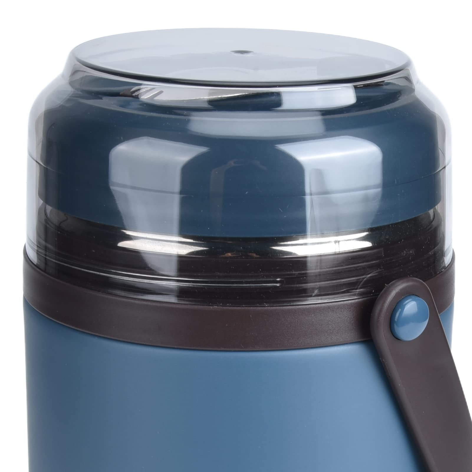 Isolierter Lebensmittelbehälter, 2 L, Auslaufsicher, Stapelbar, Lebensmittelbehälter aus Edelstahl 304 mit Wärmeisolierung, Lunchbox mit Klapplöffel für, Kleinkinder, Schulmahlzeit (BLUE)