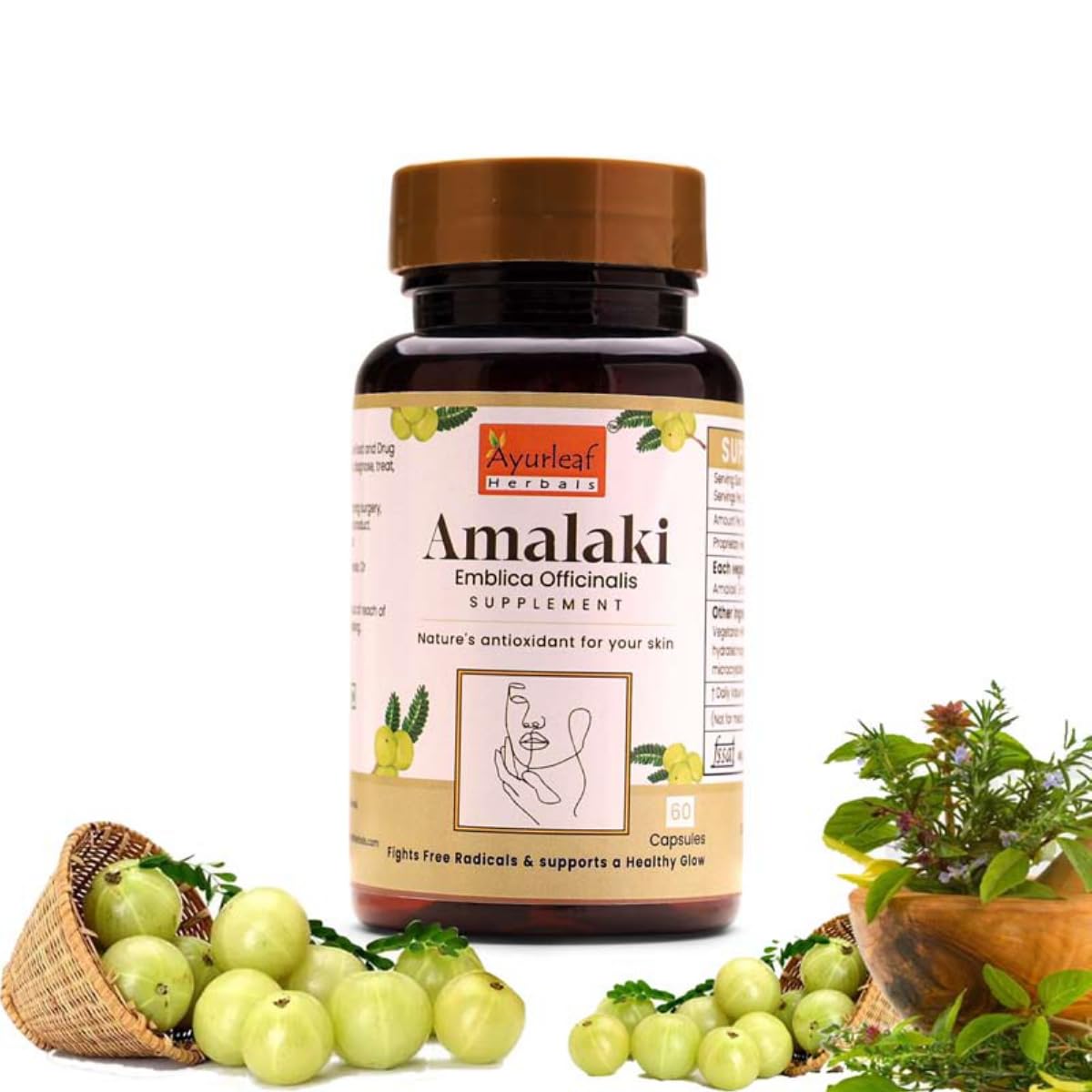 Ayurleaf Herbals Amalaki Capsules with Pure Amalaki Extract for Enhanced Immunity | Improve Skincare & Haircare | 100% Safe & Natural Herbs (Pack of 2, 120 Capsules)-image-49