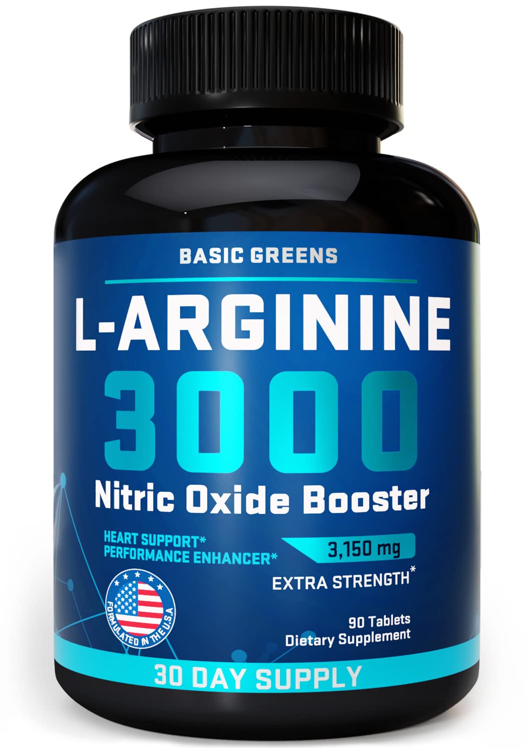 Buy BASIC GREENS L Arginine (90 s) LArginine Supplement for Men and