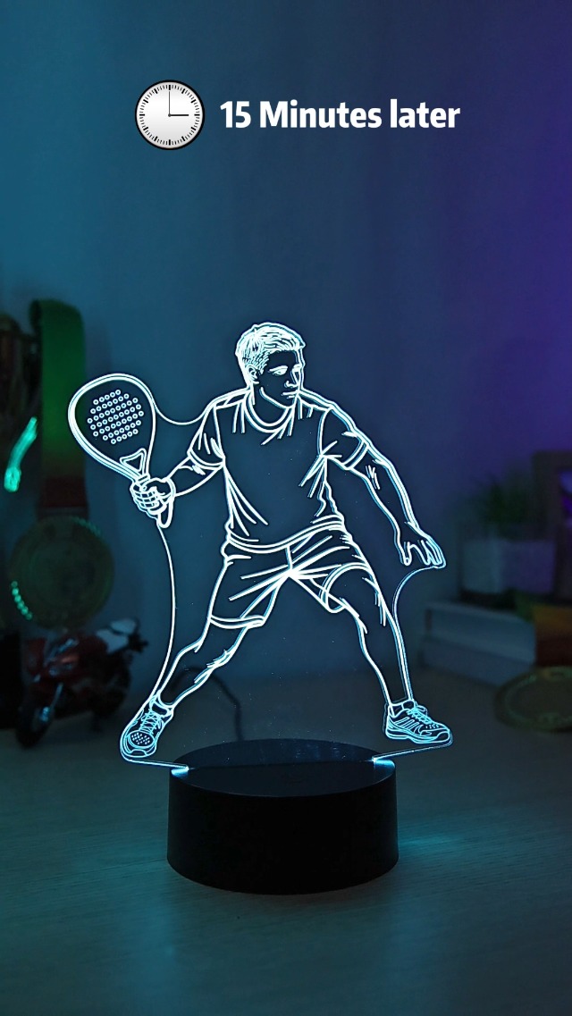 Image of OkiyiD Padel Gifts for Men Boys Padel Players, Padel Sports 3D Night Light Illusion Lamp with 16 Colors Remote Controller, Padel Accesories Decor for Boys Men Room