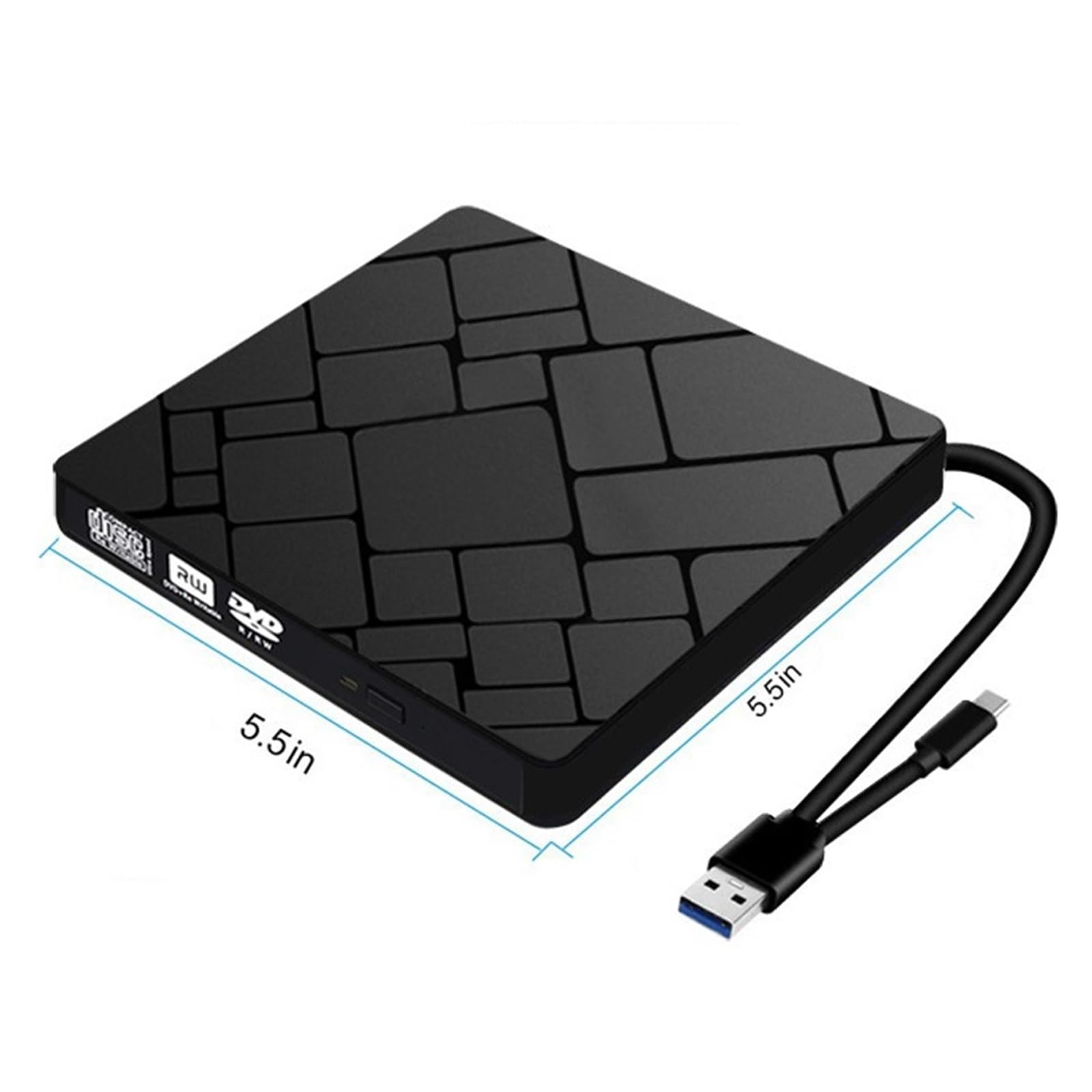 Zewnętrzny Napęd Optyczny TypeC+USB3.0, Przenośny Zewnętrzny Napęd Nagrywarki DVD Port Hdmi1080p