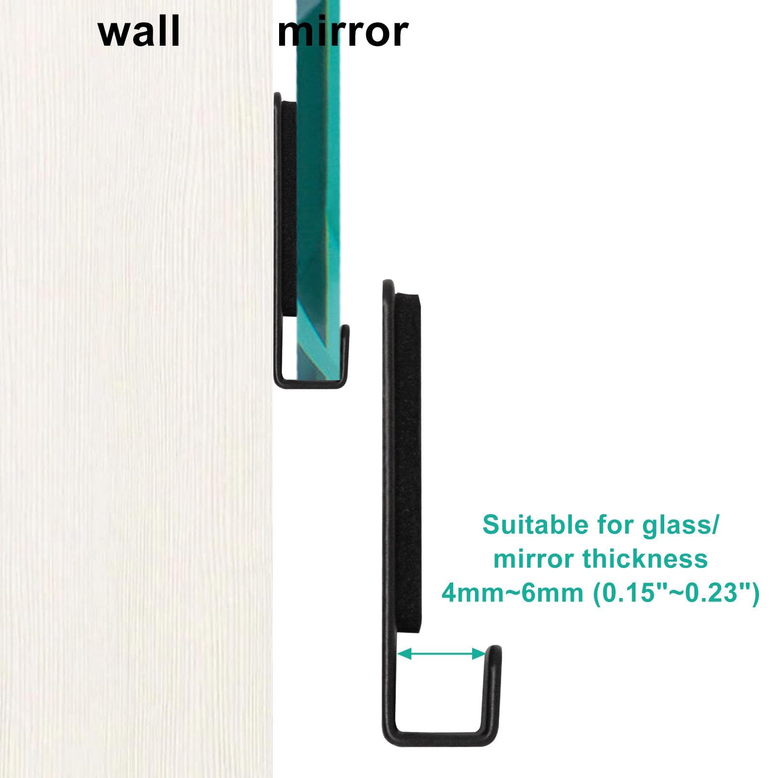 Mirror Hanging Kit - Heavy Duty Wall Mount Clips -6