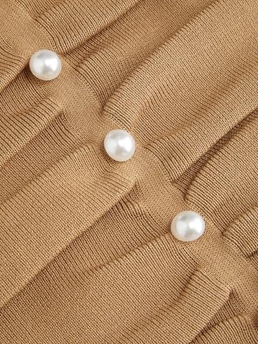 Image of CIDER Faux Pearl Tube Tops for Women Split Hem Knit Crop Y2K Going Out Tops | Cute Ruched Tops, Spring Summer Outfits, Vacation, Concert
