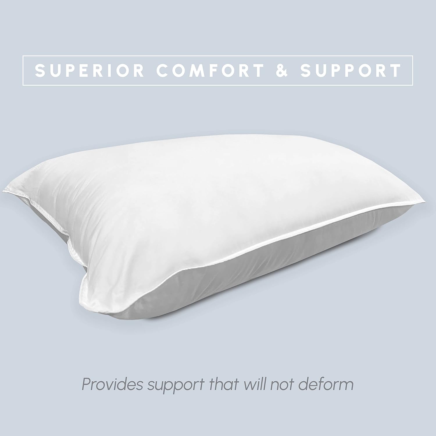 Elegant Comfort 100% Cotton Shell Solid Hotel Pillows, Super Plush Bed Pillows for Side Back & Stomach Sleepers, Cooling Gel-Infused Filling, 2-PACK King Size Pillow Set , White