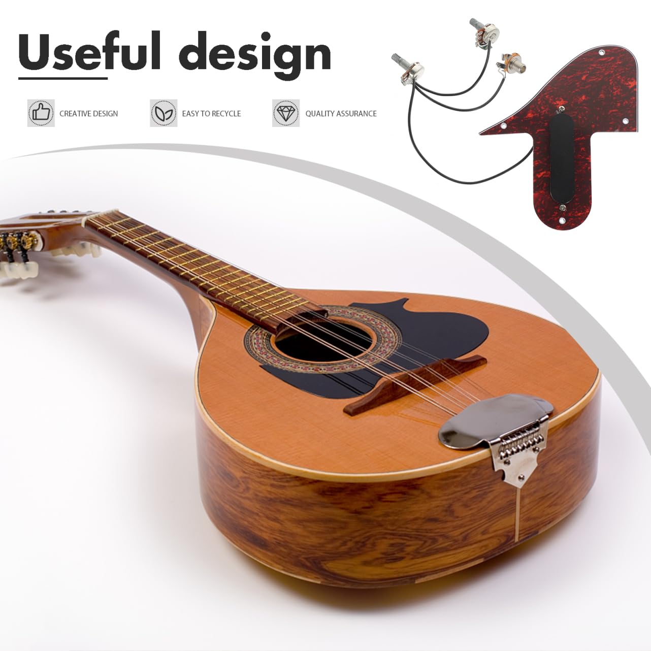 Supvox Mandolin Pickguard Assembly Mit Humbucker-pickup in Rot-tortoisenschild Pvc-schutzplatte Stil Mandolinen Schlagfest Kratzfest