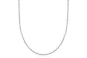 Italian 1mm 14kt White Gold Twisted Sparkle-Chain Necklace